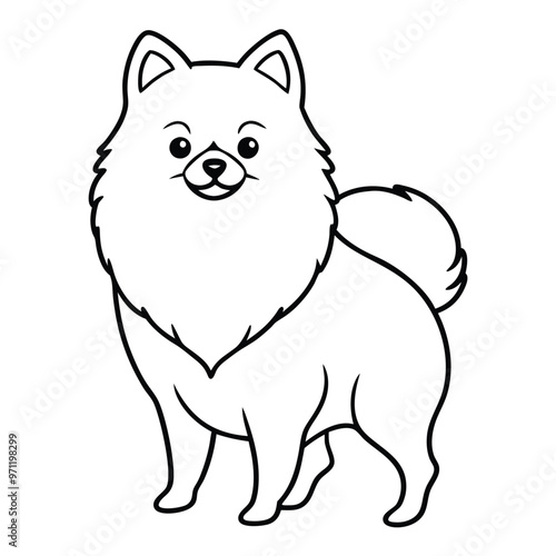 Pomeranian dog breed Cute cartoon vector clipart Design