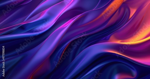 A vibrant abstract wave pattern showcasing smooth, flowing textures in shades of purple, pink, and orange.