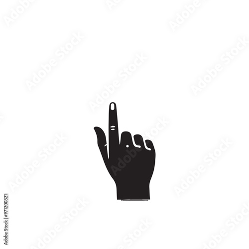 Hand holding a phone vector silhouette. Hand with mobile silhouette.