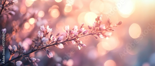 Organic bokeh patterns in soft colors with a dreamy, ethereal glow creating a tranquil, abstract scene full of gentle light