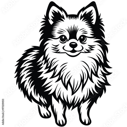 Pomeranian dog breed Cute cartoon vector clipart Design