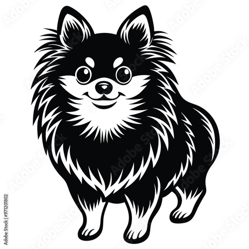 Pomeranian dog breed Cute cartoon vector clipart Design