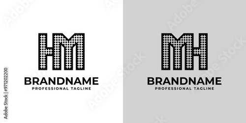 Letters HM and MH Dot Monogram Logo, Suitable for business with MH or HM initials