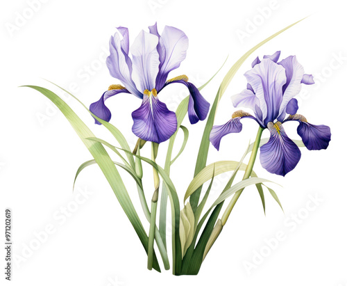 PNG Plant illustration iris blossom flower.