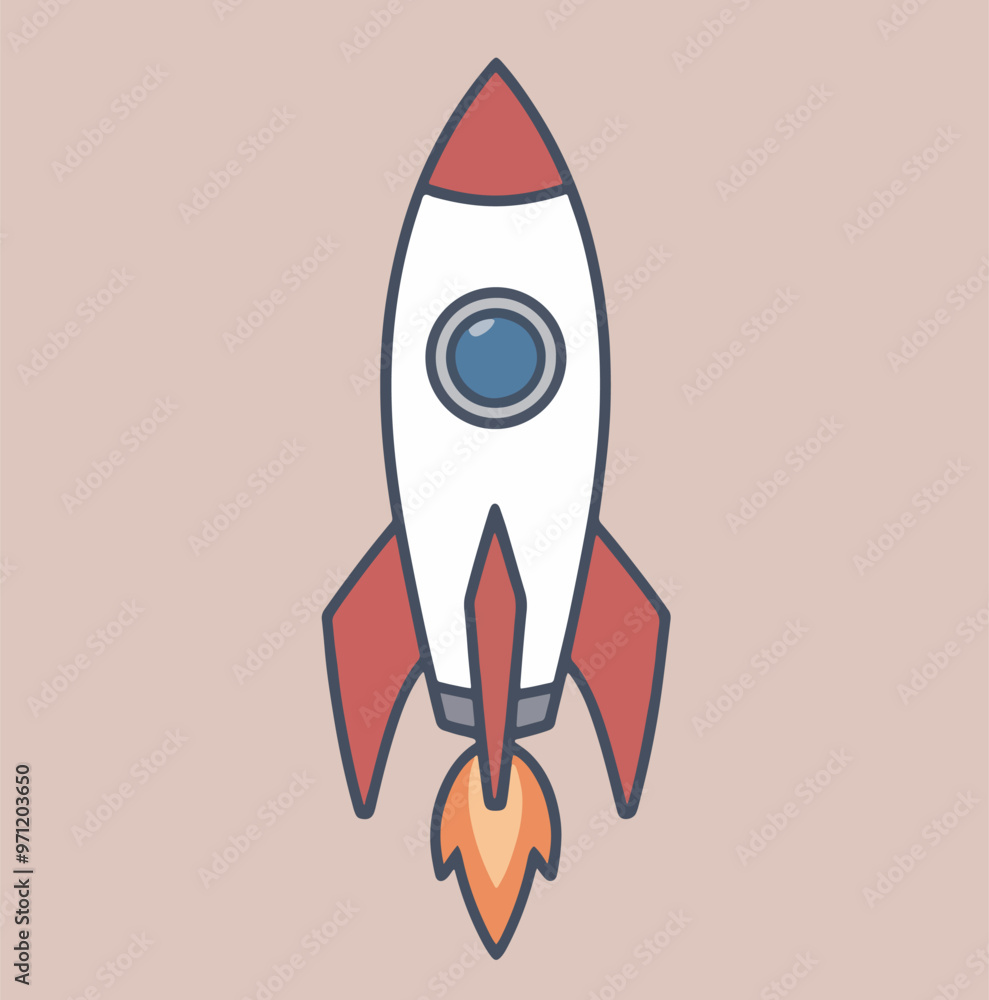Rocket taking off, startup and business concept. Rocket taking off, startup and business concept.