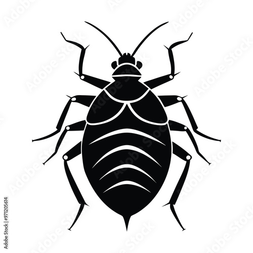 Black Bedbug Silhouette vector art , Bedbug illustration 
