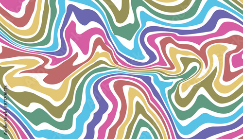 Abstract rainbow waves on white background. Psychedelic wavy lines.marble texture, Multicolored wallpaper graphic design.liquid marble Pattern. 