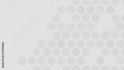 六角形パターンのグレーの背景ベクター素材。遺伝子研究、分子構造。化学工学。革新技術のコンセプト。ヘルスケア、科学、医学。