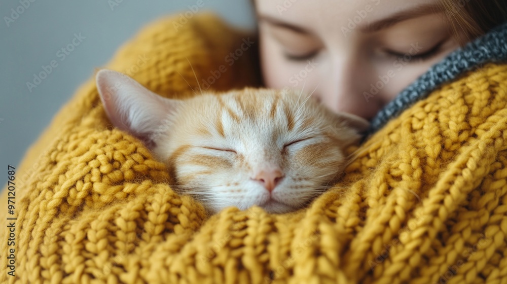 Cozy Companionship, a pet nestled against its owner, sharing warmth and affection in a serene, uncluttered environment that enhances their bond and comfort. Cozy Companionship, a pet nestled against its owner, sharing warmth and affection in a serene, uncluttered environment that enhances their bond and comfort.