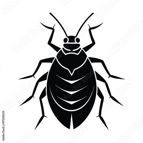 Black Bedbug Silhouette vector art , Bedbug illustration 