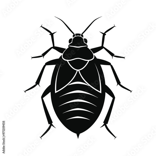 Black Bedbug Silhouette vector art , Bedbug illustration 