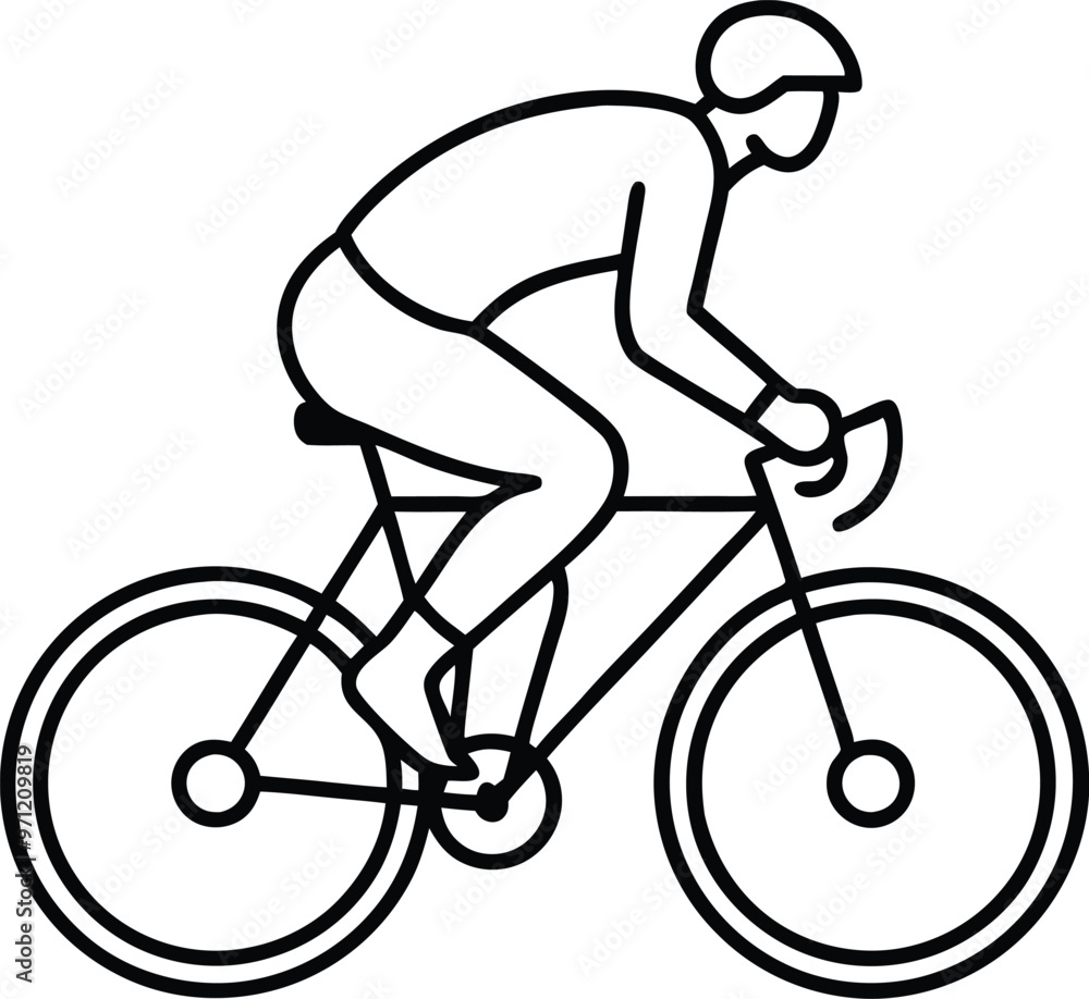Fototapeta premium Playful Cyclist Drawing for Coloring Fun 