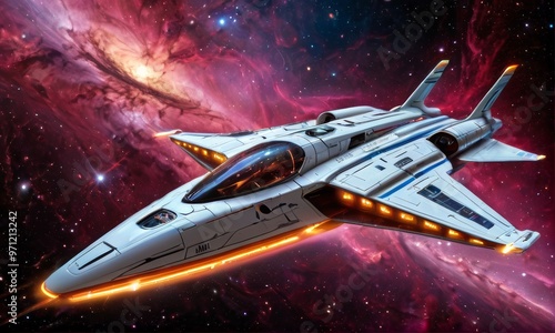 Wallpaper Mural Starship Soaring in Nebula Torontodigital.ca