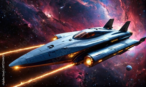 Wallpaper Mural Starship Soaring in Nebula Torontodigital.ca