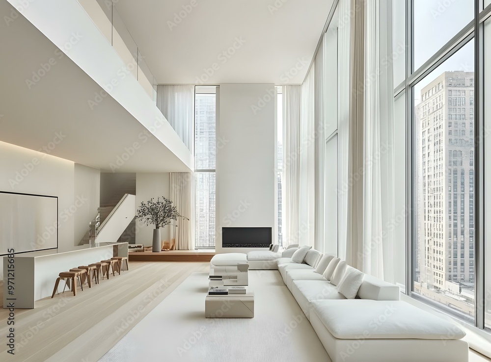 Modern Minimalist Living Room Interior Design With Large Windows Modern Minimalist Living Room Interior Design With Large Windows
