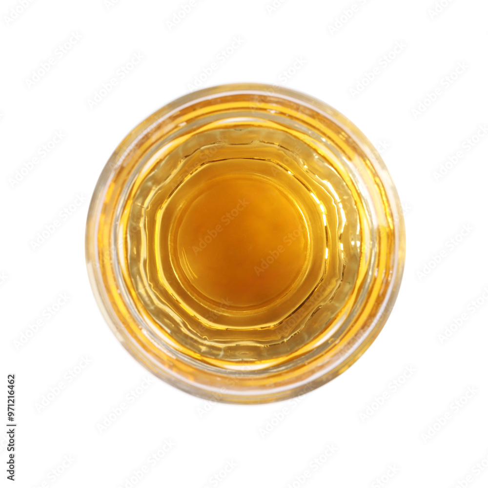 Glass of tasty grape juice isolated on white, top view Glass of tasty grape juice isolated on white, top view
