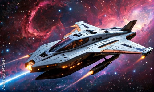 Wallpaper Mural Starship Soaring in Nebula Torontodigital.ca