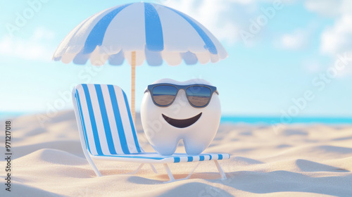 Happy Tooth on Vacation.