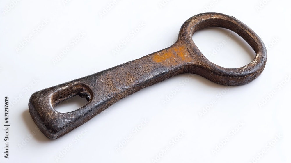 Old-fashioned bottle opener on white Old-fashioned bottle opener on white