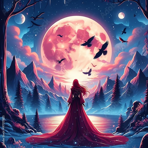 fairy tale scene. illustrator Graphic photo