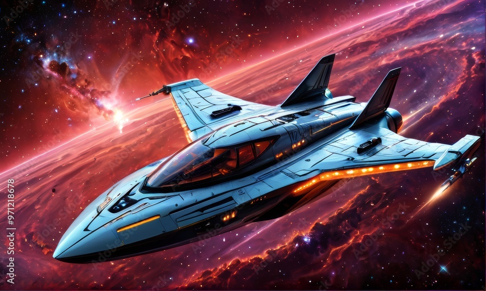 Starship Soaring in Nebula Starship Soaring in Nebula