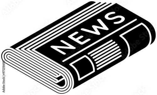 newspaper illustration paper silhouette news logo page icon headline outline newsletter journal business article media vintage magazine document information shape adults vector graphic background