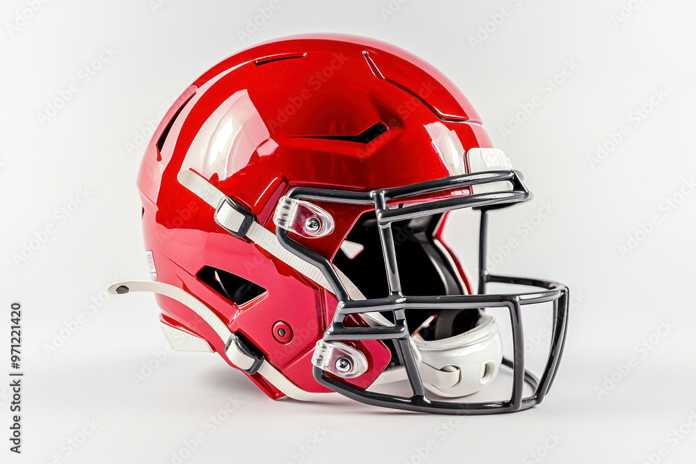 Fototapeta premium American football helmet white background. Different views.