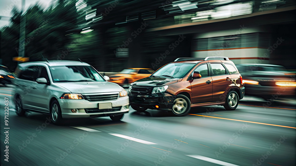 Accident and emergency for car hit crash and vehicle damaged at the scene of the accident Accident and emergency for car hit crash and vehicle damaged at the scene of the accident