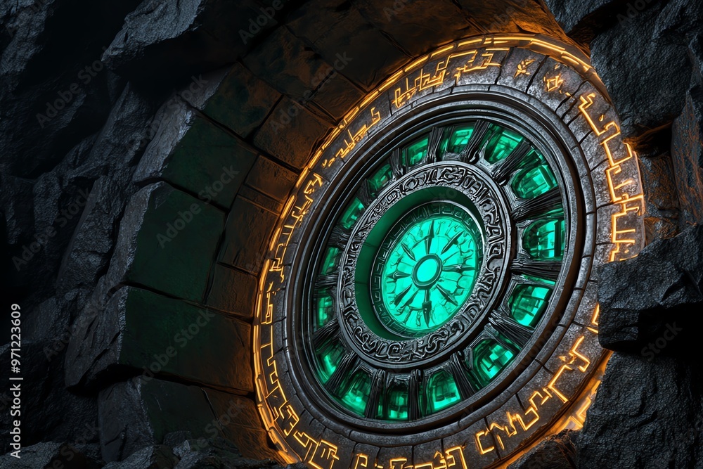 Obraz premium A dungeon filled with ancient machines, powered by long-forgotten magic, which spring to life as intruders enter