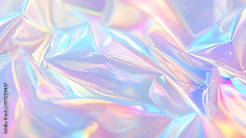 Transparent holographic overlays on a muted background with soft gradients