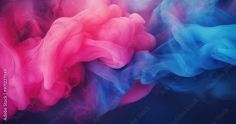 A vibrant blend of pink and blue smoke swirling together, creating an abstract and dynamic visual effect. A vibrant blend of pink and blue smoke swirling together, creating an abstract and dynamic visual effect.