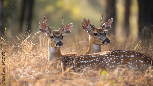 Chital deer in Bandhavgarh National Park. photo