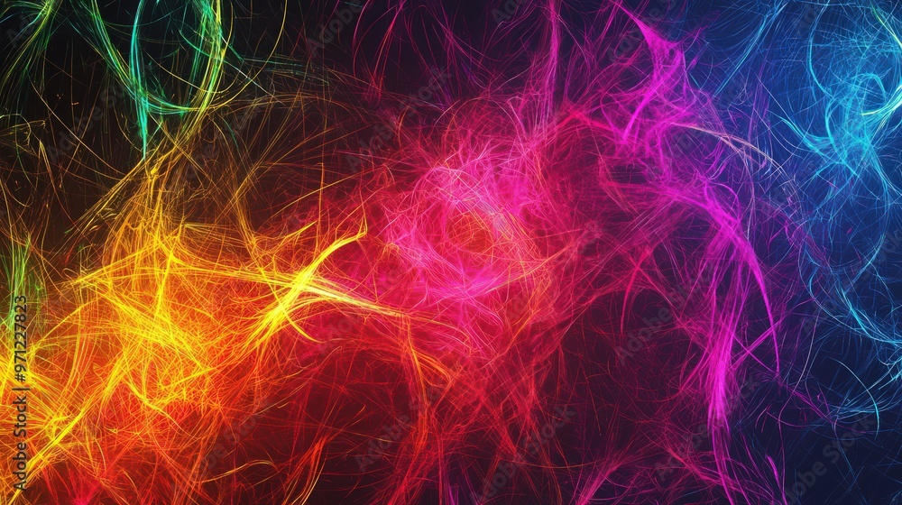A generative AI abstract, bursting with lines and colors, creating a vibrant and lively background. A generative AI abstract, bursting with lines and colors, creating a vibrant and lively background.
