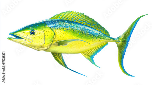 Mahi Mahi Fish Illustration.