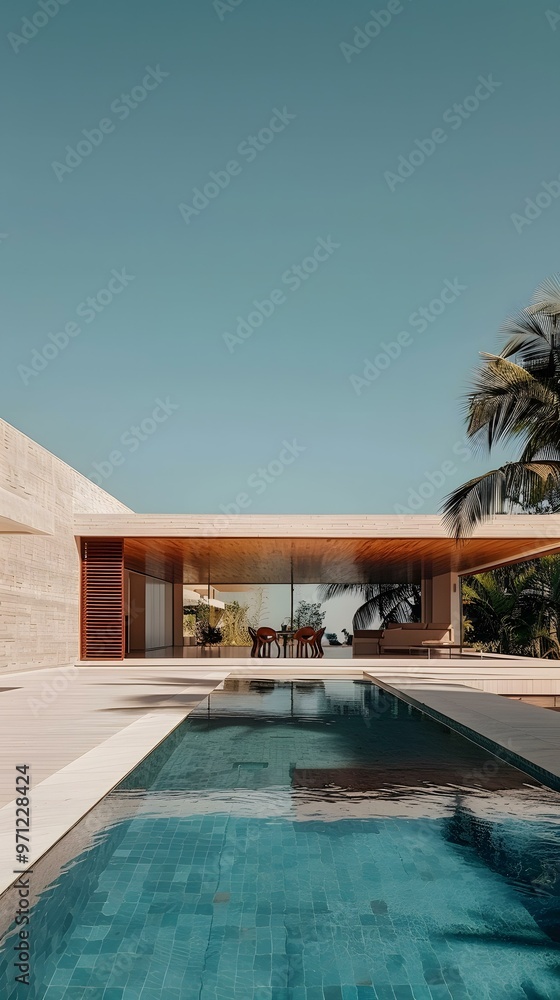 Fototapeta premium Modern Minimalist Swimming Pool Design