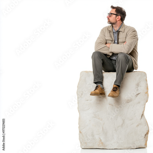 Sitting On Edge Isolated
