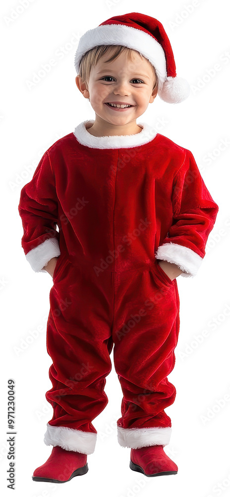 a kid in christmas costume isolated on transparent background a kid in christmas costume isolated on transparent background