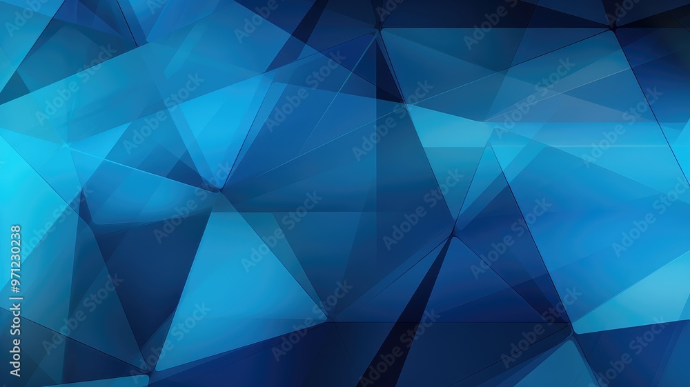 Fototapeta premium A vibrant blue abstract background featuring geometric shapes and gradients, ideal for digital design and presentations.