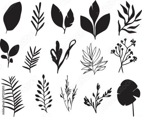 Set plants. Hand drawn vector illustration 