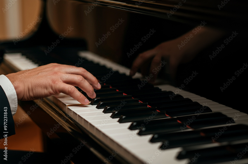 Obraz premium Close-up of the man playing the piano.