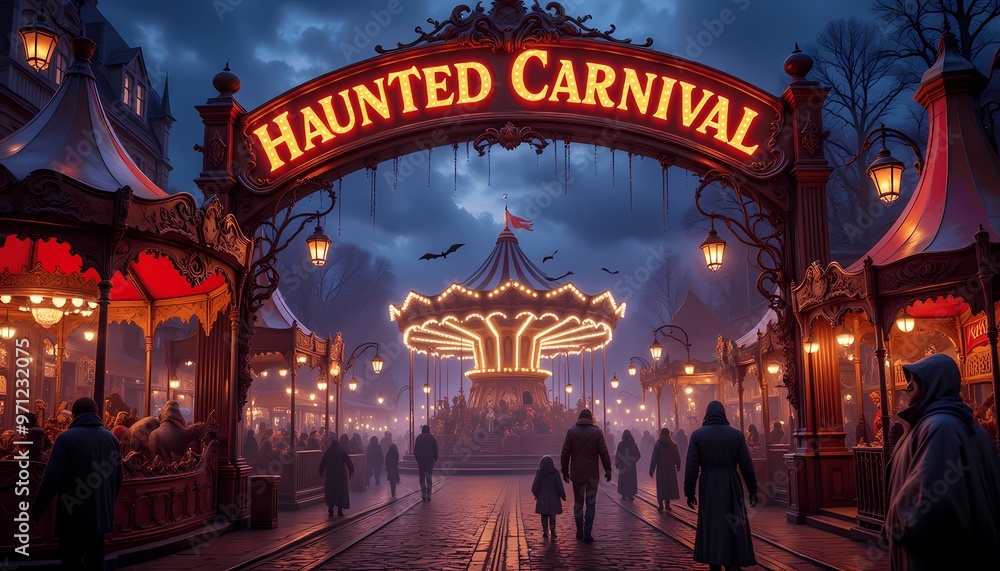 Haunted Halloween Carnival Scene Haunted Halloween Carnival Scene
