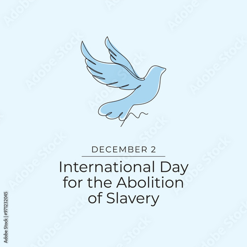 International Day for the Abolition of Slavery vector design template good for celebration usage. International Day for the Abolition of Slavery design. continuous line drawing. eps 10.