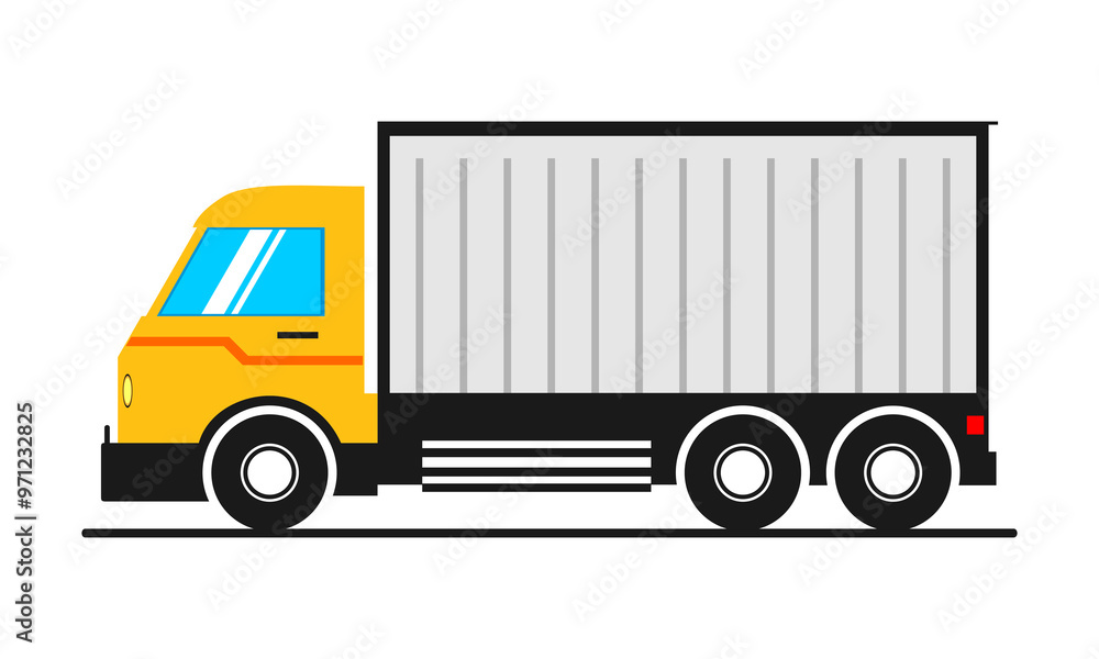Long box truck illustration design vector Long box truck illustration design vector