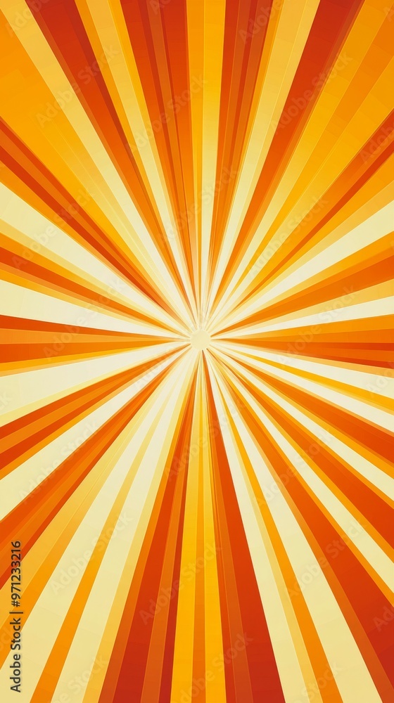 Fototapeta premium Sunburst Design With Vibrant Rays of Orange and Yellow Radiating From the Center at Midday Background