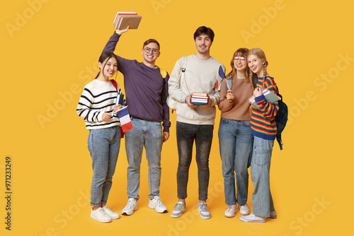 Group of students with Fren...