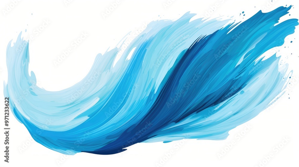 A vibrant blue wave illustration on white background, showcasing fluid motion and a sense of energy. A vibrant blue wave illustration on white background, showcasing fluid motion and a sense of energy.