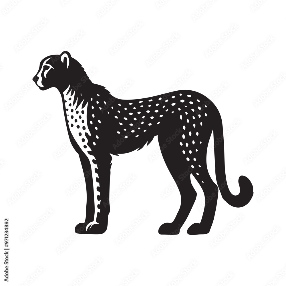 Cheetah silhouette Clipart - Cheetah vector illustration in black and white
Cheetah silhouette Clipart - Cheetah vector illustration in black and white