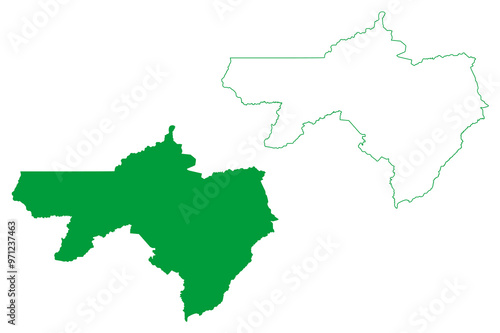 Xapuri municipality (Acre state, Municipalities of Brazil, Federative Republic of Brazil) map vector illustration, scribble sketch Xapuri map