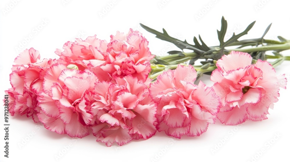 Carnations on white for Mother's Day. Carnations on white for Mother's Day.