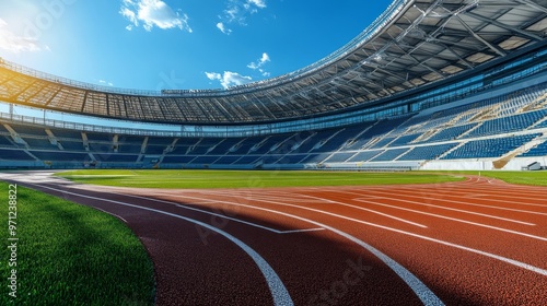 Track and bleachers photo